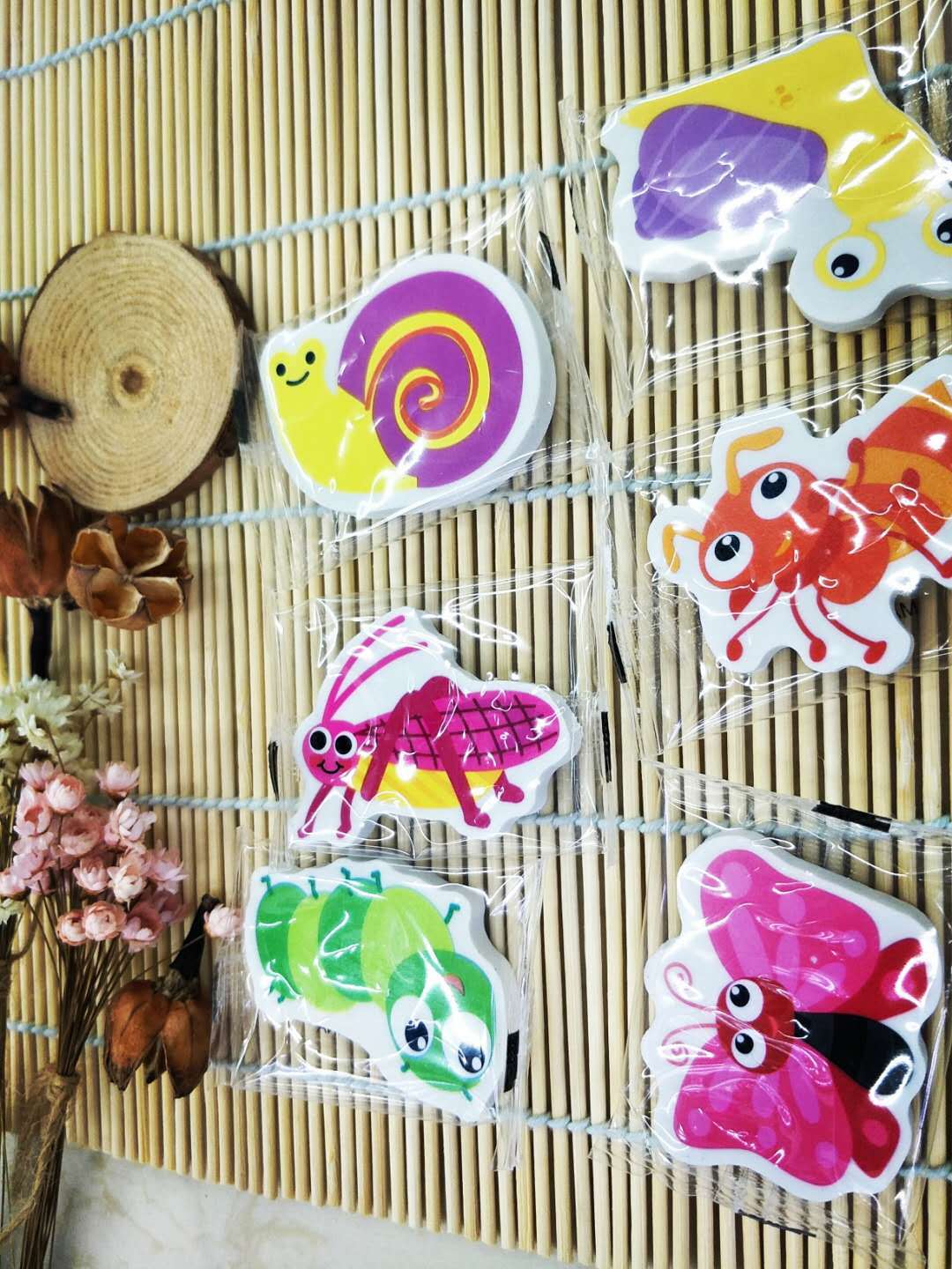 Animal Cartoon Flat Eraser Cute Rubber Primary School Student School Supplies Stationery Wholesale