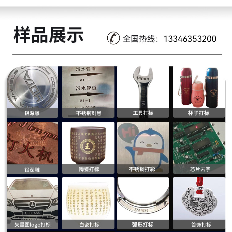 Baiju 20W Small Desktop Fiber Laser Marking Machine Metal Tag Pencil Cola Lettering Engraving Machine