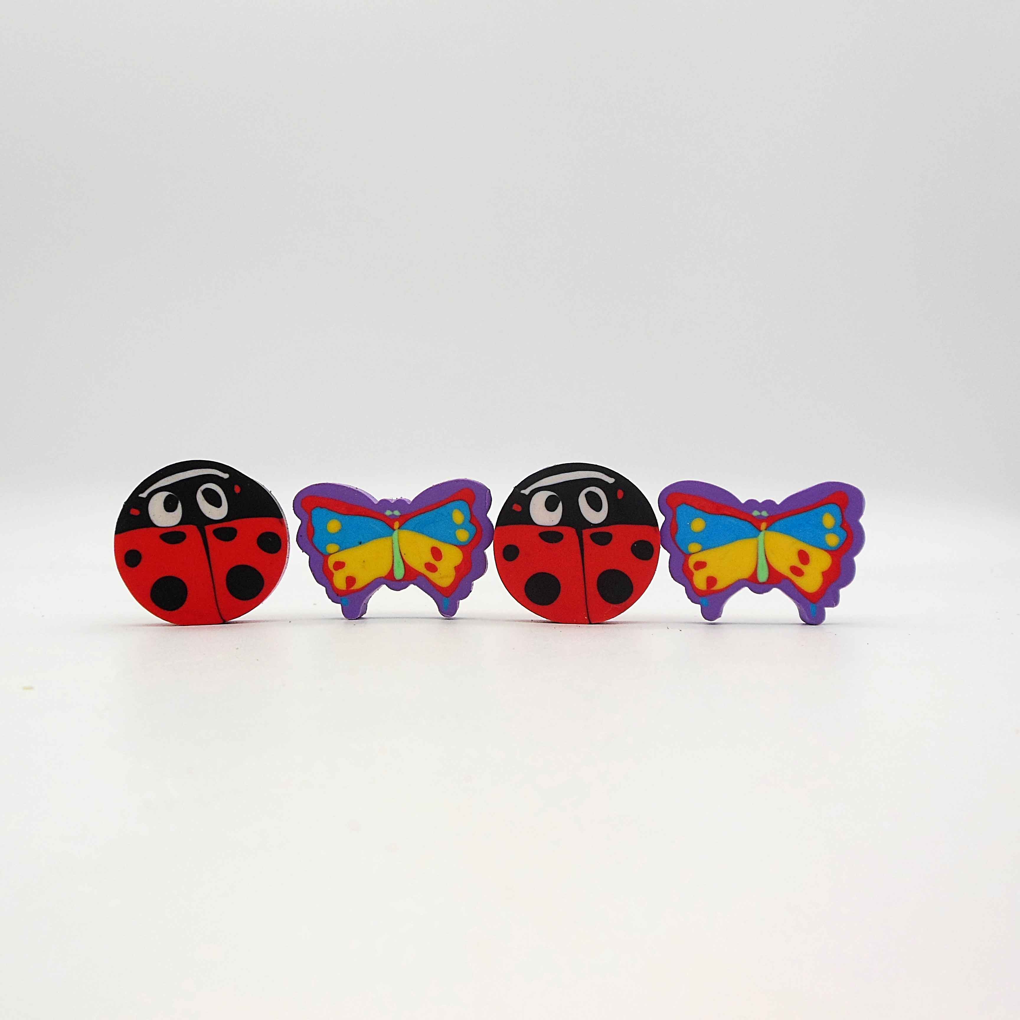 Four insect shape eraser set