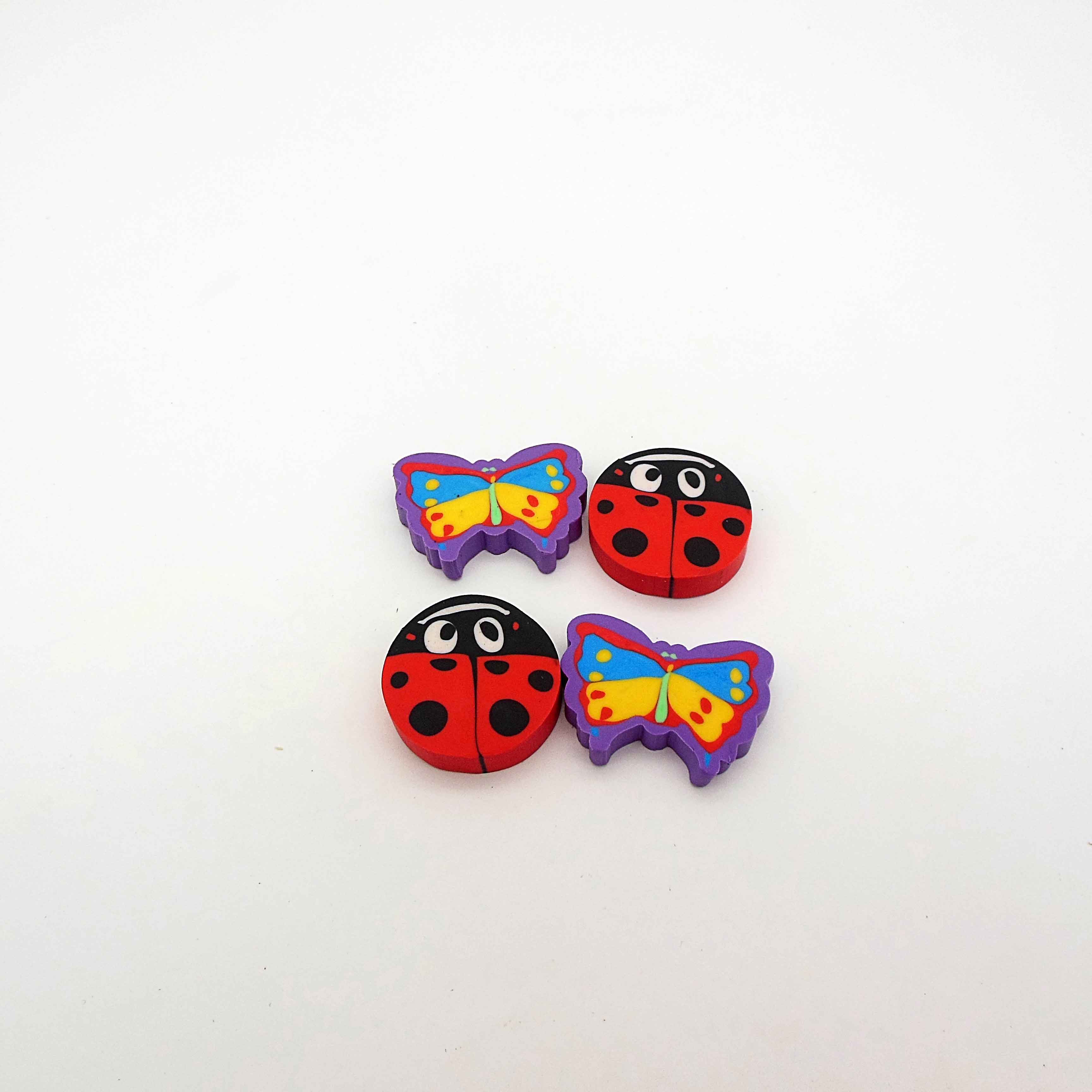 Four insect shape eraser set