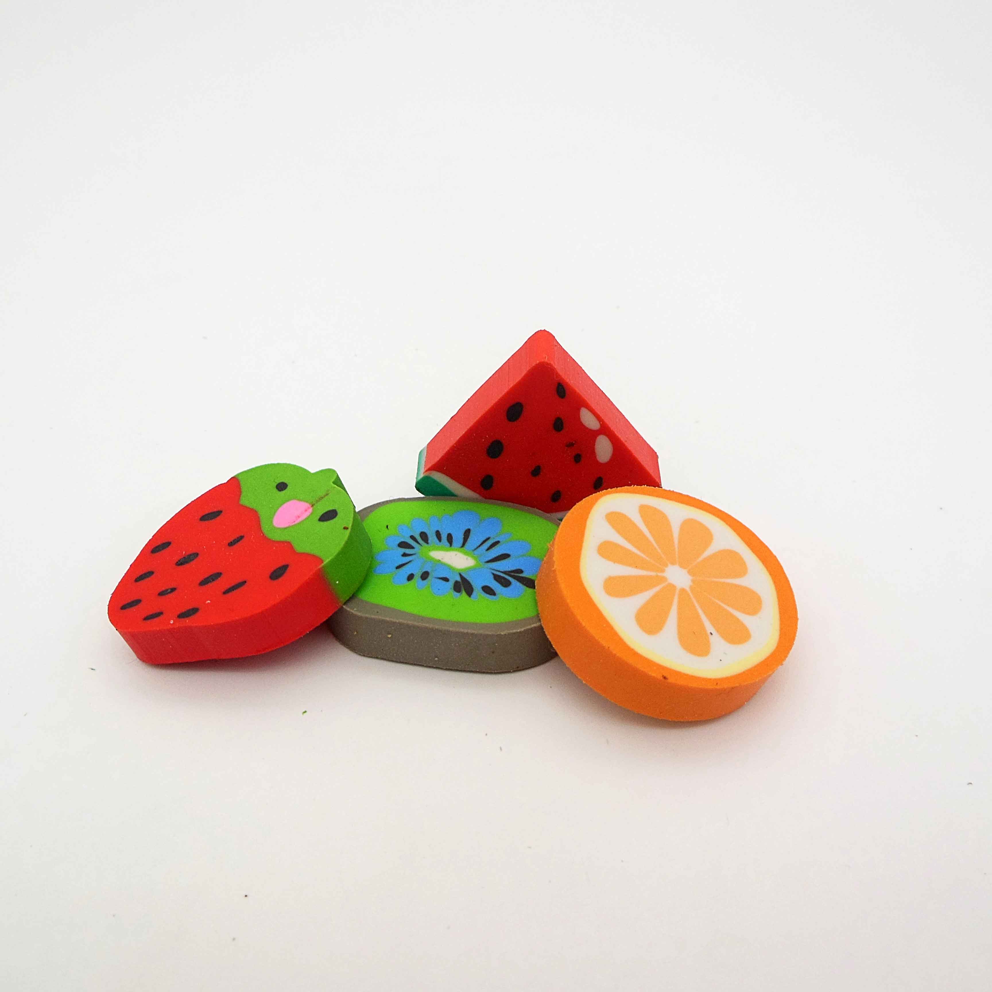Four Fruit shape eraser set