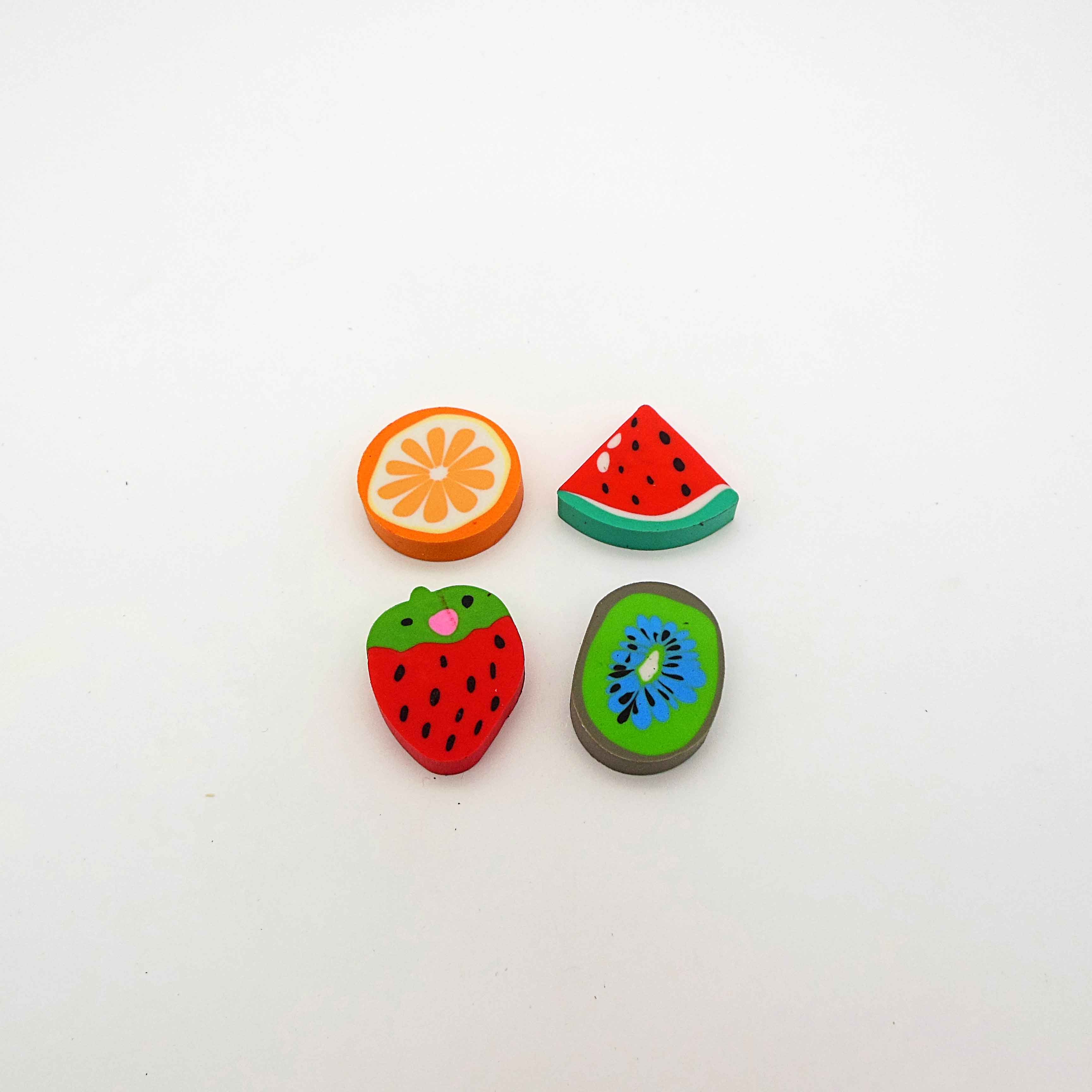 Four Fruit shape eraser set