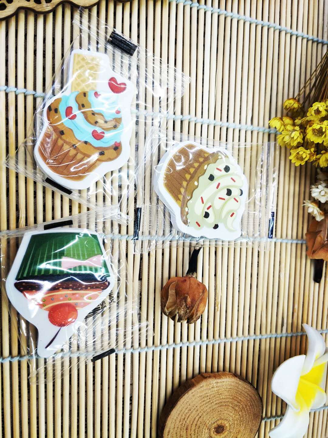 Cake Dessert Flat Eraser Cute Rubber Primary School Student School Supplies Stationery Wholesale