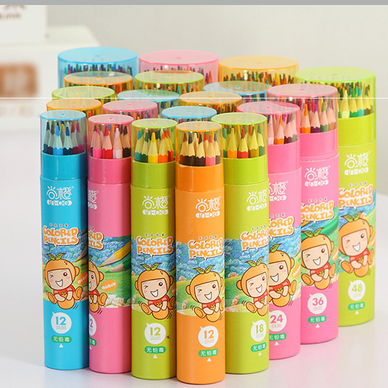 12 Color Pencil 24 Color Pen 48 Color Primary School Student Drawing Pen 36 Color Brush Color Lead Wholesale Creative Color Lead