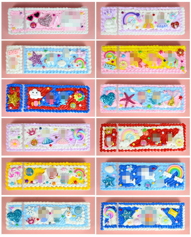 Children's DIY Handmade Pencil Case Kindergarten Cute Cartoon Simulation Cream Glue Stationery Box Material Package Children's DIY Handmade Pencil Case Kindergarten Cute Cartoon Simulation Cream Glue Stationery Box Material Package