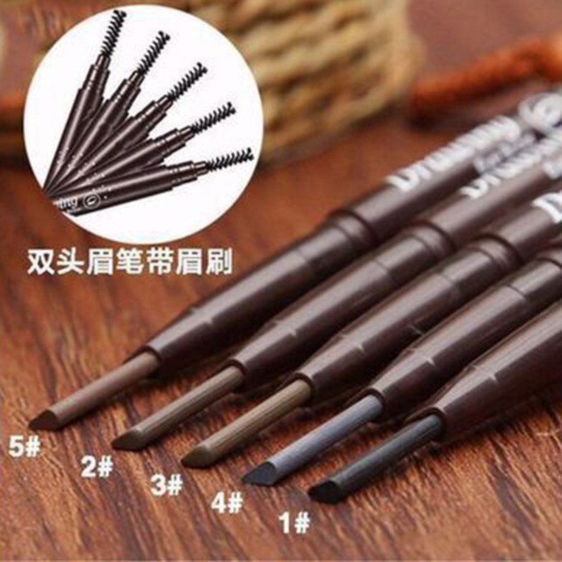 Automatically Rotate Eyebrow Pencil Waterproof SweatProof Not Smudge with Eyebrow Brush Squeeze Refill Makeup