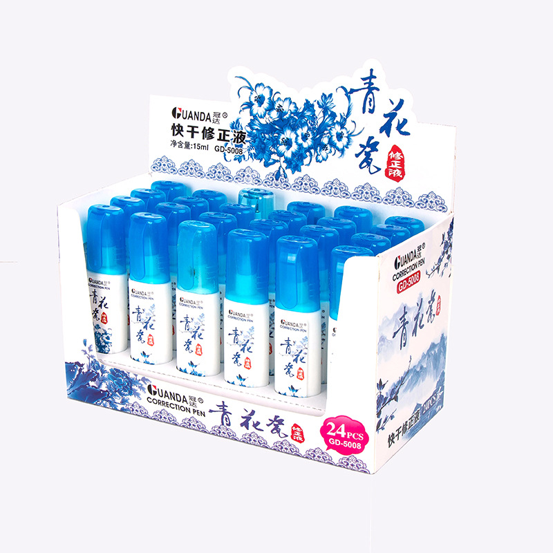 Cartoon Correction Fluid Correction Fluid Student Steel Head Correction Fluid Study Stationery Pen Shape Correction Fluid Wholesale