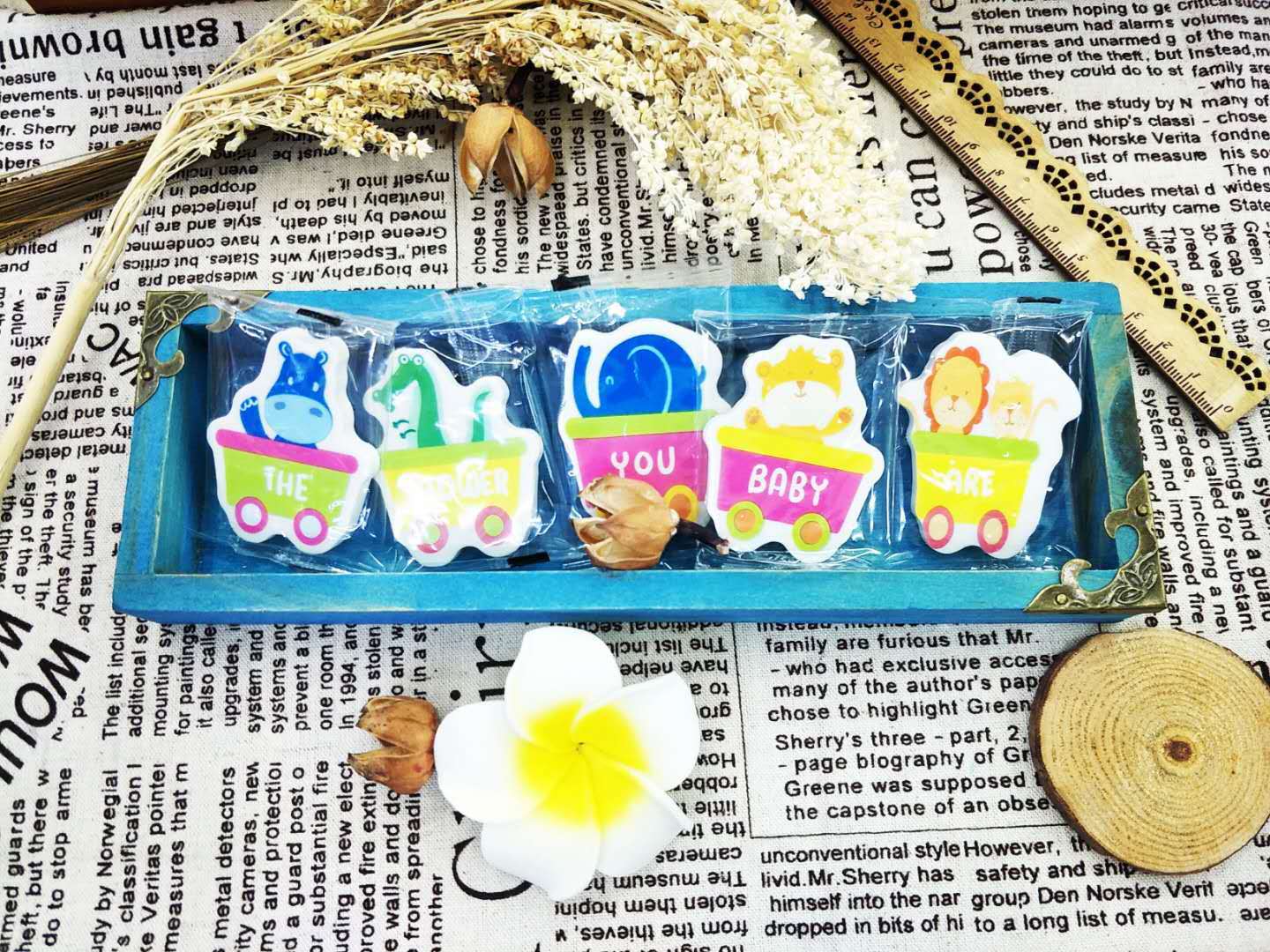 Animal English Cartoon Plane Eraser Cute Rubber Primary School Student School Supplies Stationery Wholesale
