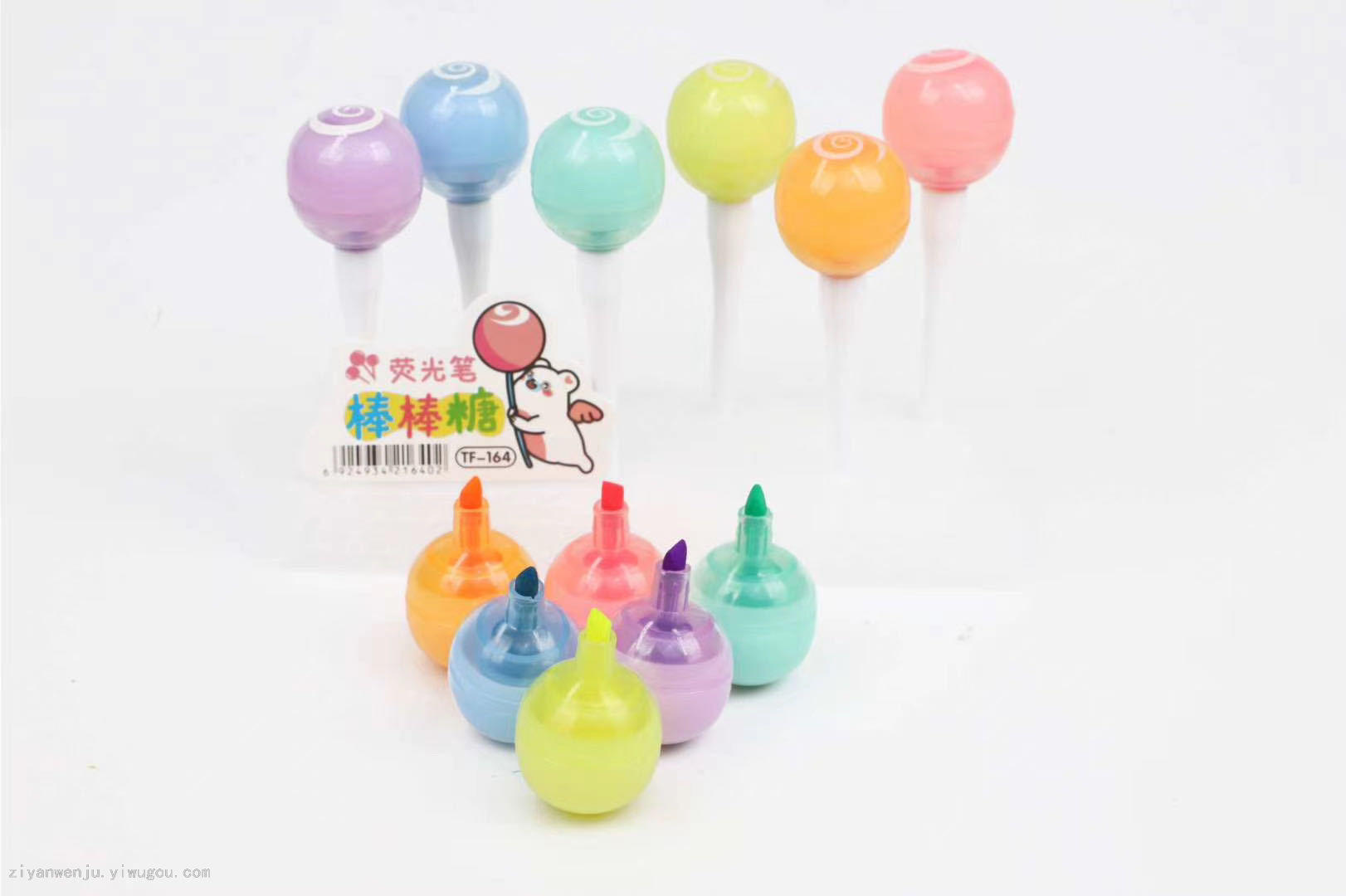 Tianfu cute imitation lollipop highlighter mini color student office marking pen 6 sets