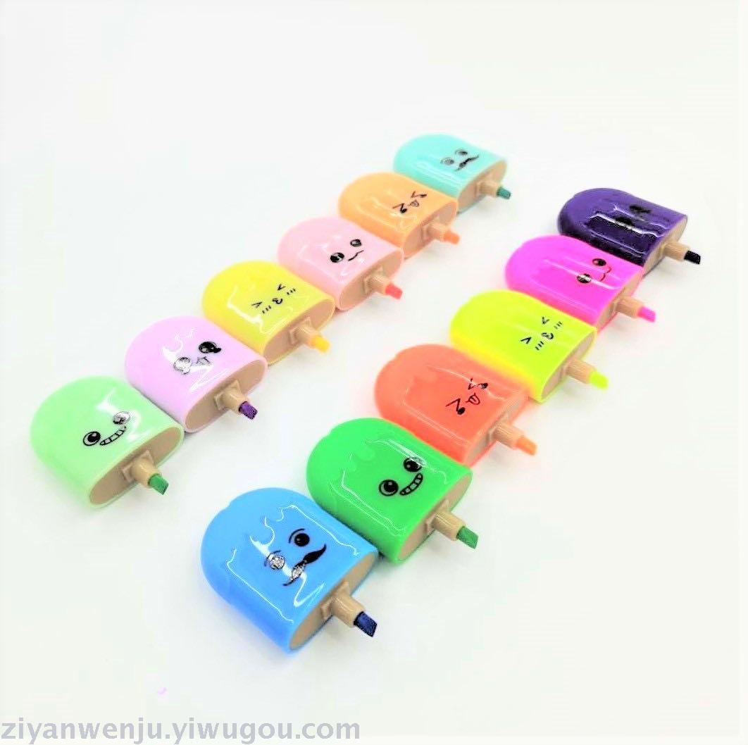 Ice cream Popsicle creative Highlighter cartoon shape candy color student highlight marker pen