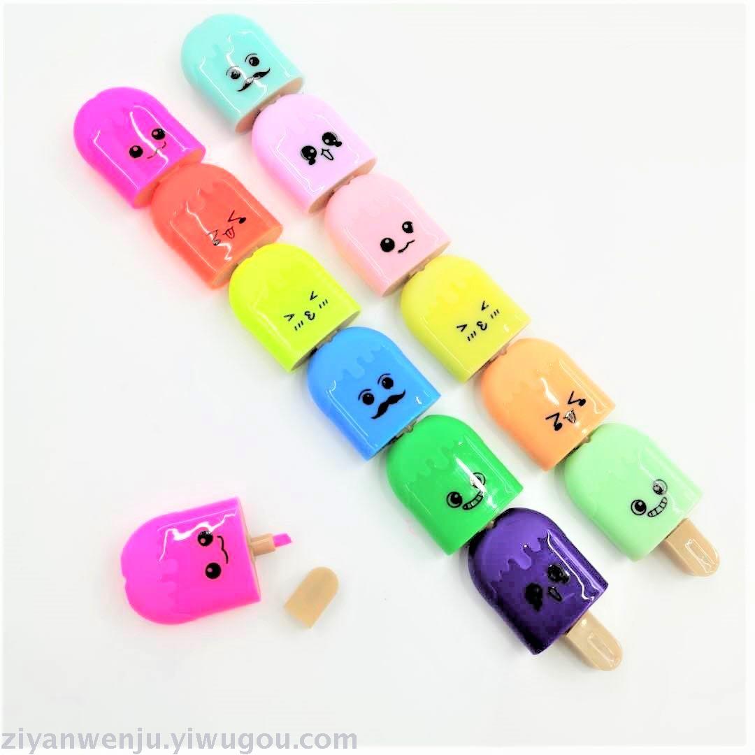 Ice cream Popsicle creative Highlighter cartoon shape candy color student highlight marker pen
