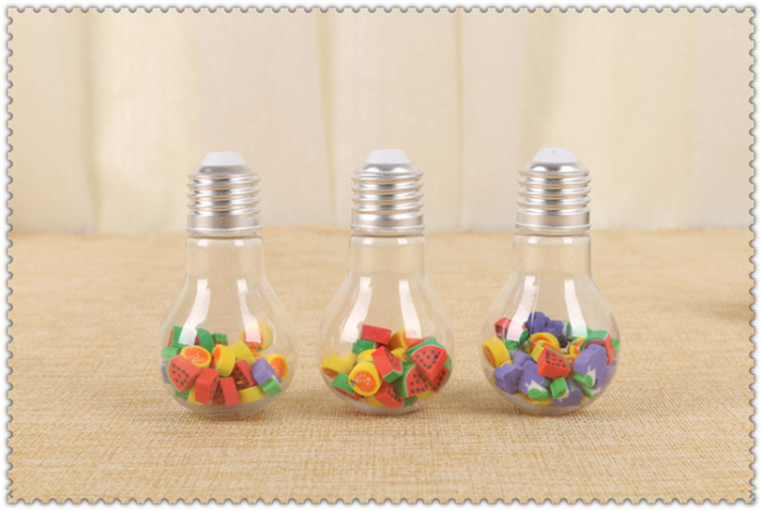 Heart rainbow stationery bulb eraser cute cartoon like leather eraser creative Korean stationery children's prize