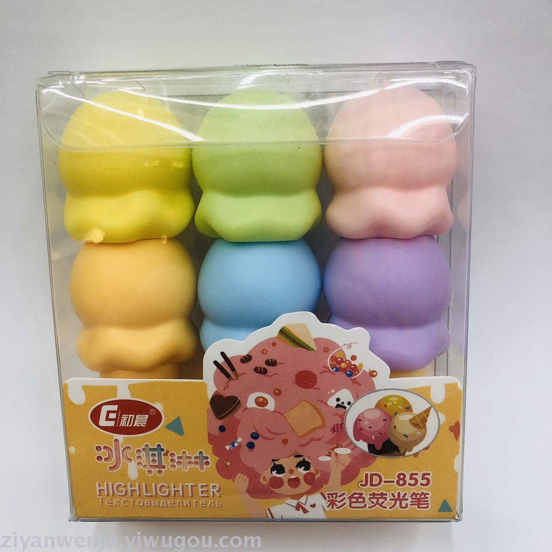 Ice cream Highlighter Student Cute ice cream Cone shape colored highlighter marker pen Ice cream Highlighter Student Cute ice cream Cone shape colored highlighter marker pen