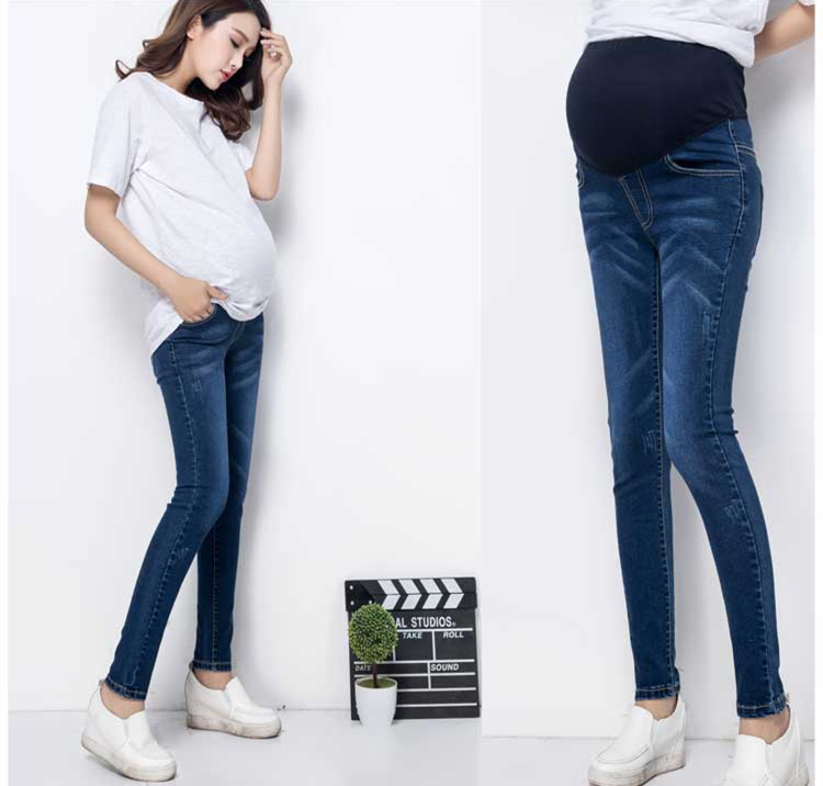 New Large Size Maternity Pants Spring and Autumn Maternity Pants High Elasticity Maternity Jeans Cotton Pencil Pants Trousers Autumn