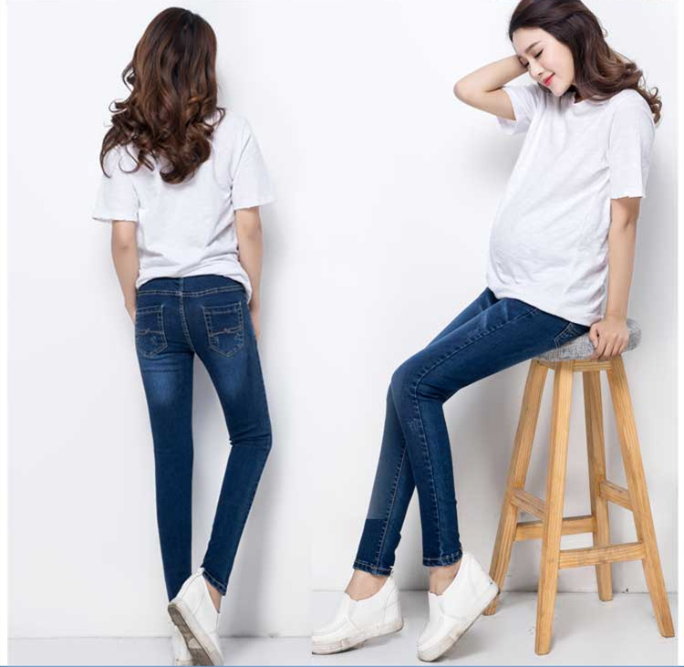 New Large Size Maternity Pants Spring and Autumn Maternity Pants High Elasticity Maternity Jeans Cotton Pencil Pants Trousers Autumn