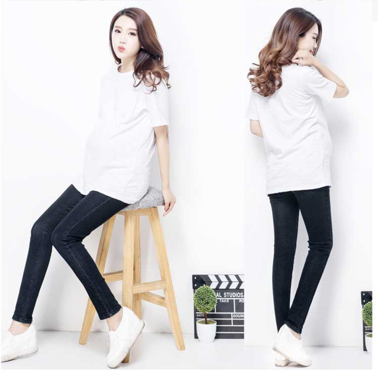 New Large Size Maternity Pants Spring and Autumn Maternity Pants High Elasticity Maternity Jeans Cotton Pencil Pants Trousers Autumn