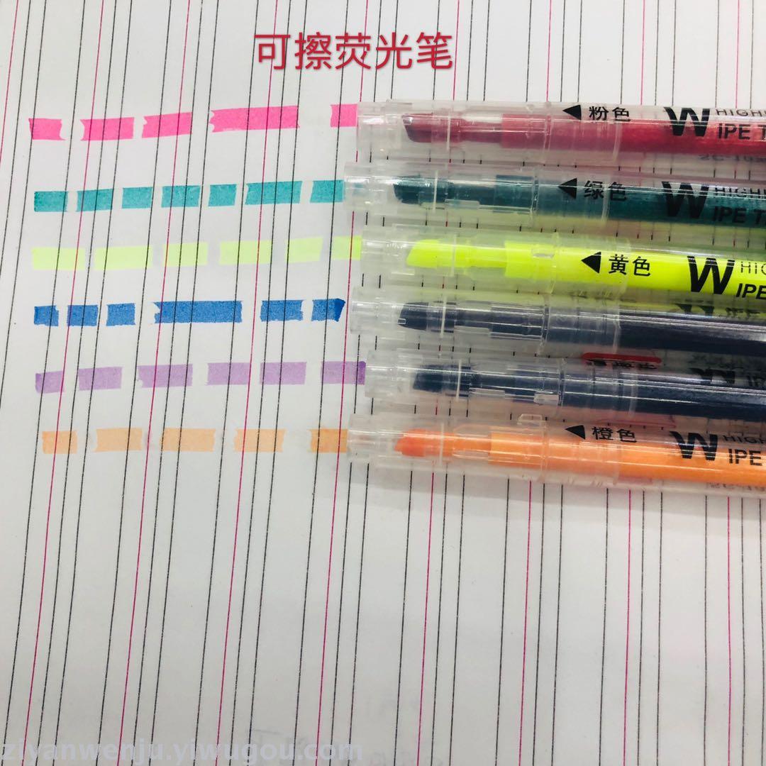 Double - ended highlighter can be written on one end and 6 - color pen on the other Double - ended highlighter can be written on one end and 6 - color pen on the other