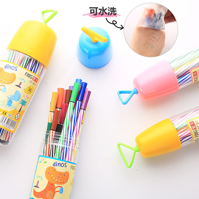 Watercolor Pens Set Wholesale Kindergarten Safety Non-Toxic Washable Color Pencil 12/24/36 Color Children Graffiti Pen