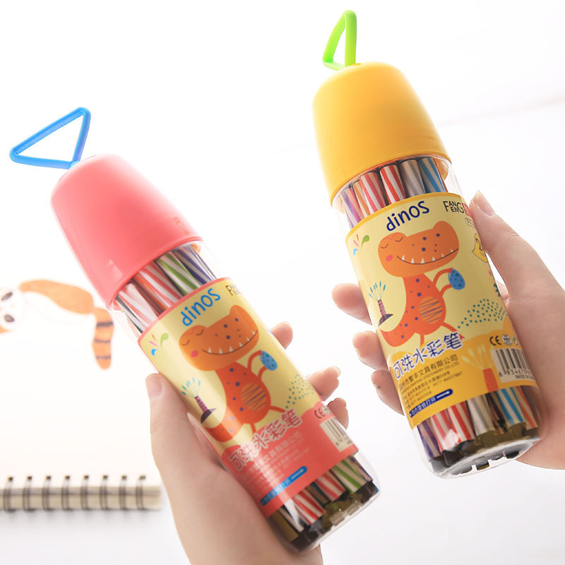 Watercolor Pens Set Wholesale Kindergarten Safety Non-Toxic Washable Color Pencil 12/24/36 Color Children Graffiti Pen