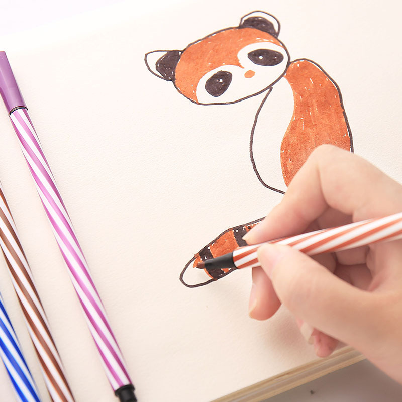 Watercolor Pens Set Wholesale Kindergarten Safety Non-Toxic Washable Color Pencil 12/24/36 Color Children Graffiti Pen