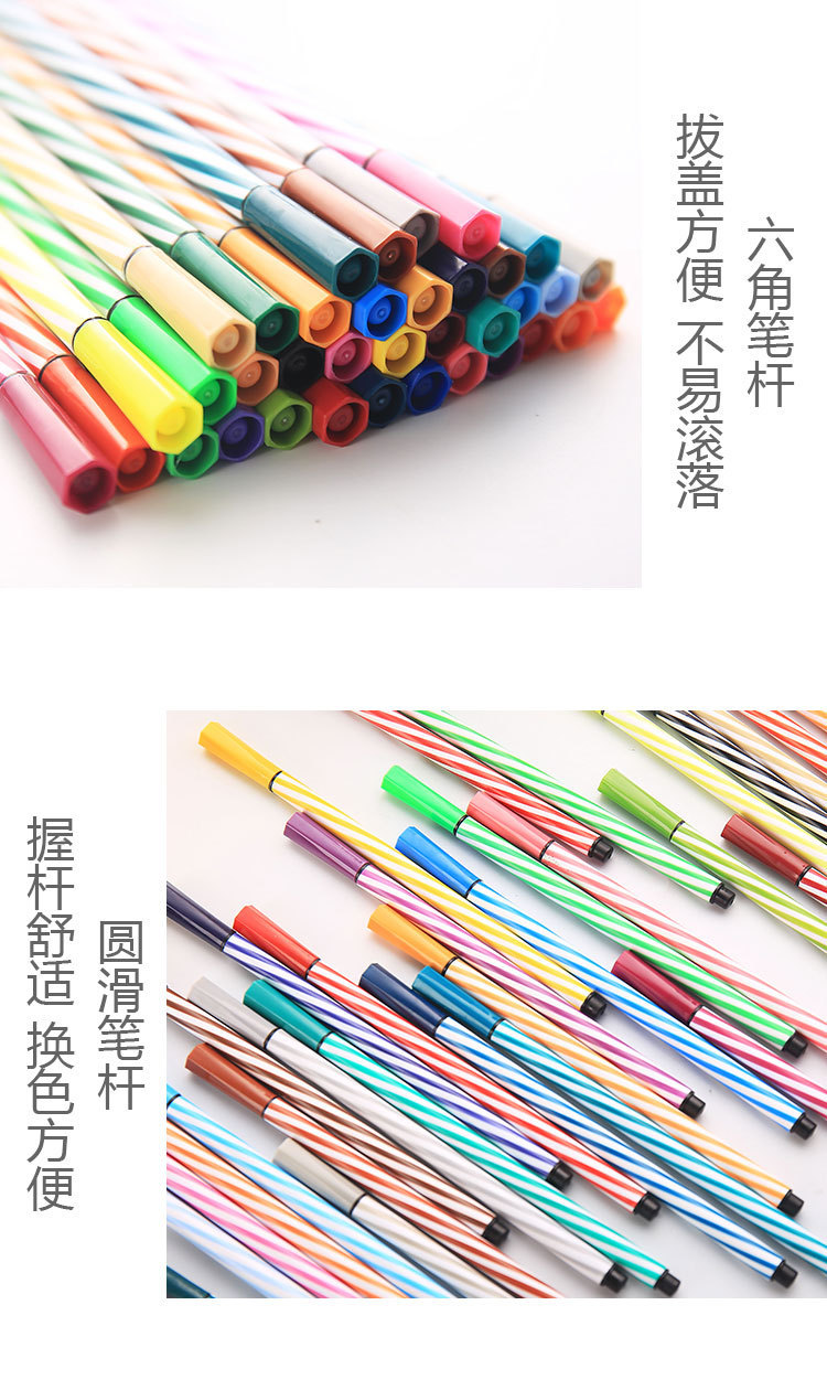 Watercolor Pens Set Wholesale Kindergarten Safety Non-Toxic Washable Color Pencil 12/24/36 Color Children Graffiti Pen