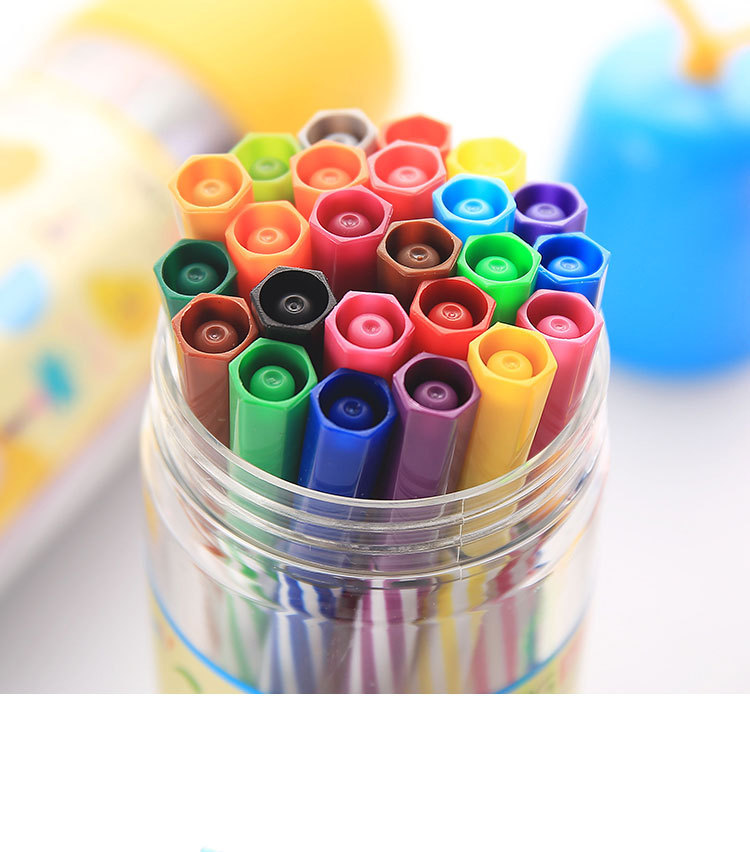 Watercolor Pens Set Wholesale Kindergarten Safety Non-Toxic Washable Color Pencil 12/24/36 Color Children Graffiti Pen