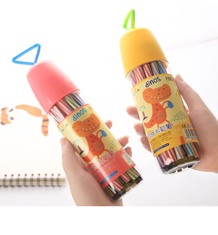Watercolor Pens Set Wholesale Kindergarten Safety Non-Toxic Washable Color Pencil 12/24/36 Color Children Graffiti Pen