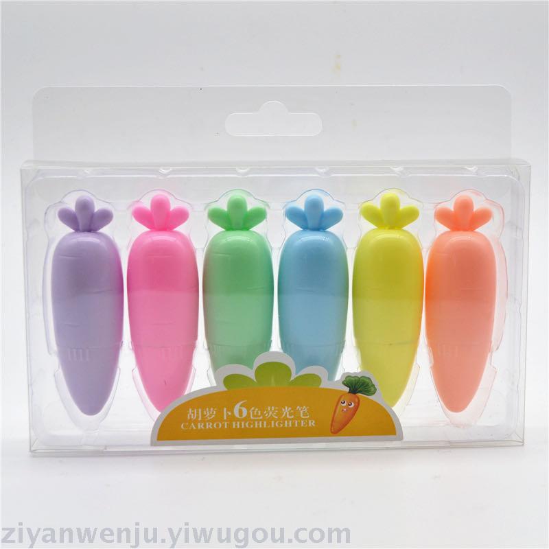 Carrot shaped highlighter Gift Pen Macaron candy color marker pen