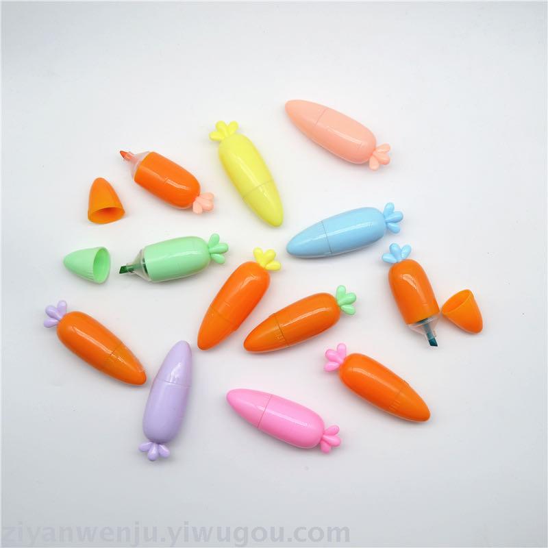 Carrot shaped highlighter Gift Pen Macaron candy color marker pen Carrot shaped highlighter Gift Pen Macaron candy color marker pen