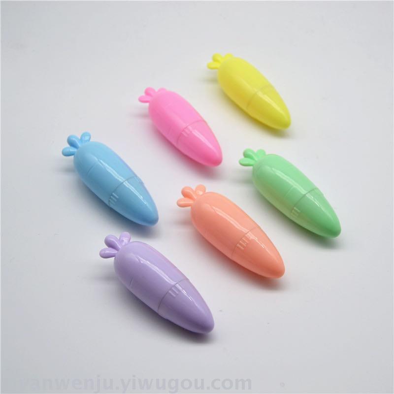 Manufacturer direct wholesale creative carrot modeling 6 color highlighter set color marker lovely gift pen Manufacturer direct wholesale creative carrot modeling 6 color highlighter set color marker lovely gift pen