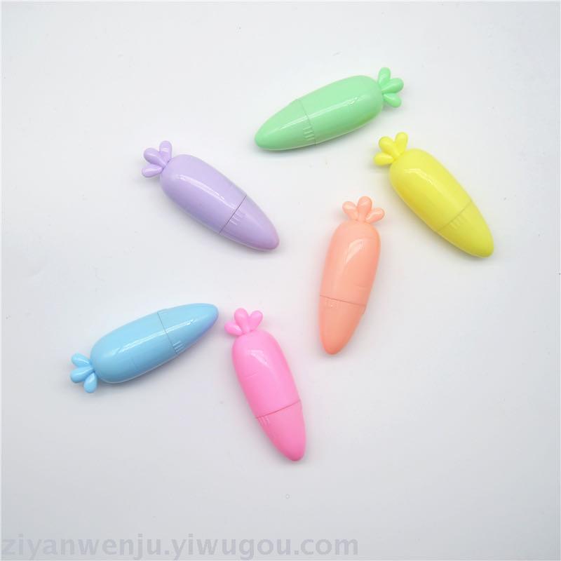 Manufacturer direct wholesale creative carrot modeling 6 color highlighter set color marker lovely gift pen Manufacturer direct wholesale creative carrot modeling 6 color highlighter set color marker lovely gift pen