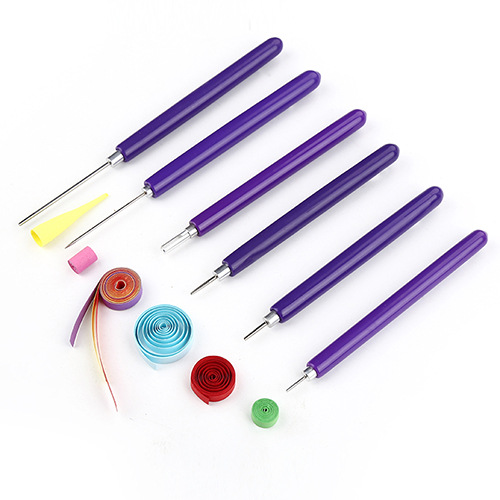 Paper-Rolling Pen 6 PCs Set Toilet Paper Holder Pencil Sharpener Roll Paper Pen Fork Metal Length Technical Pen Paper-Rolling Pen Pen Set