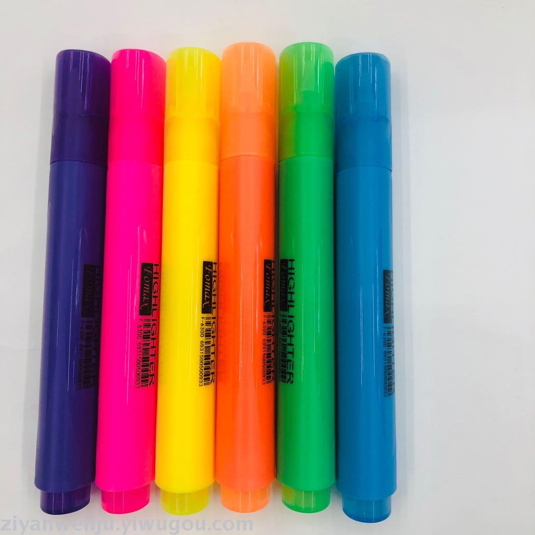 4 highlighter pens and 6 highlighter pens in PVC bag with key marking pen color marker pen