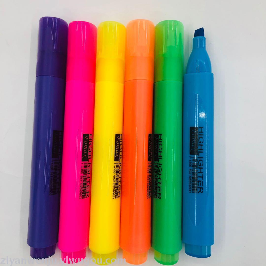 4 highlighter pens and 6 highlighter pens in PVC bag with key marking pen color marker pen
