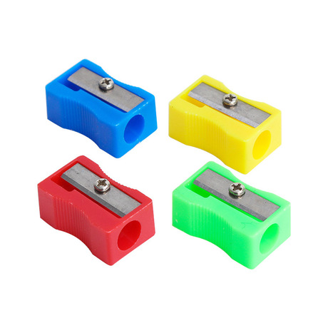 Plastic single-hole rectangular pencil sharpener for children and primary school children pencil sharpener small manual multi-color pencil sharpener wholesale