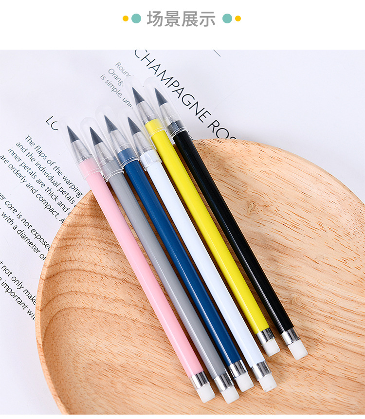 Korean Style Solid Color Colorful Eternal Student Ink-Free Pencil Simple HB Cut-Free Not Easy to Break Propelling Pencil