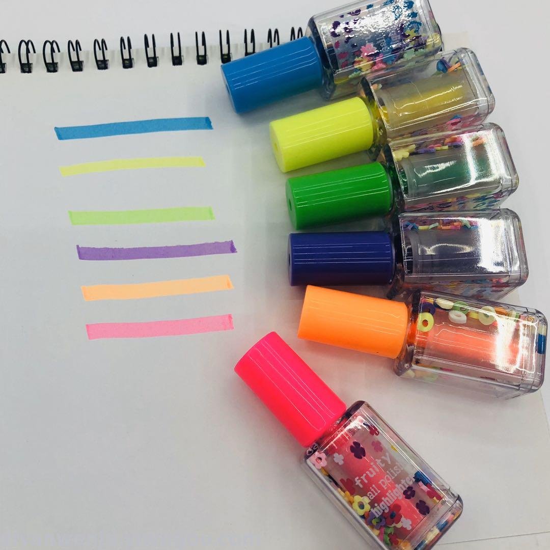 Nail polish highlighter 3 pieces 5 pieces PVC transparent box modeling highlighter creative gift