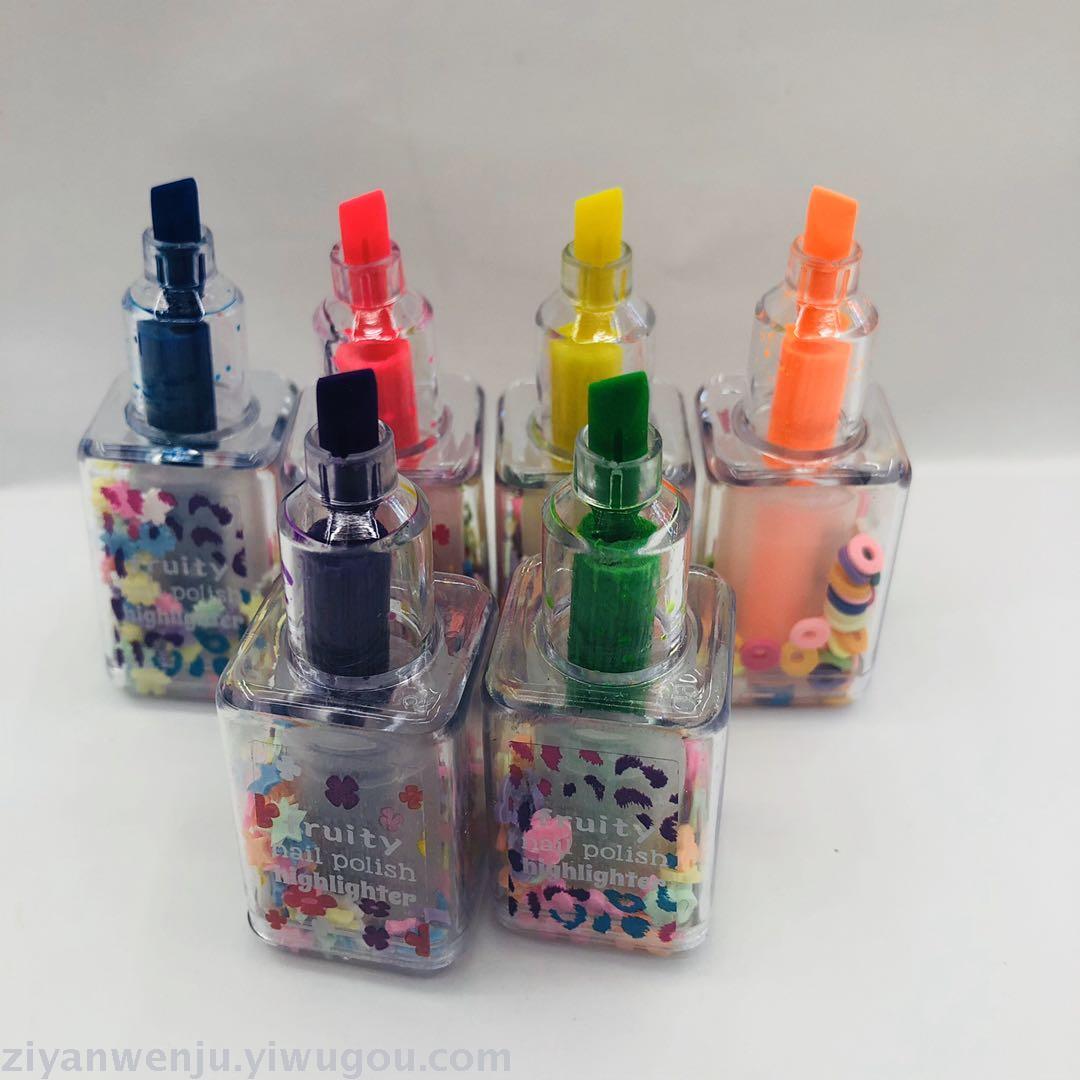 Nail polish highlighter 3 pieces 5 pieces PVC transparent box modeling highlighter creative gift