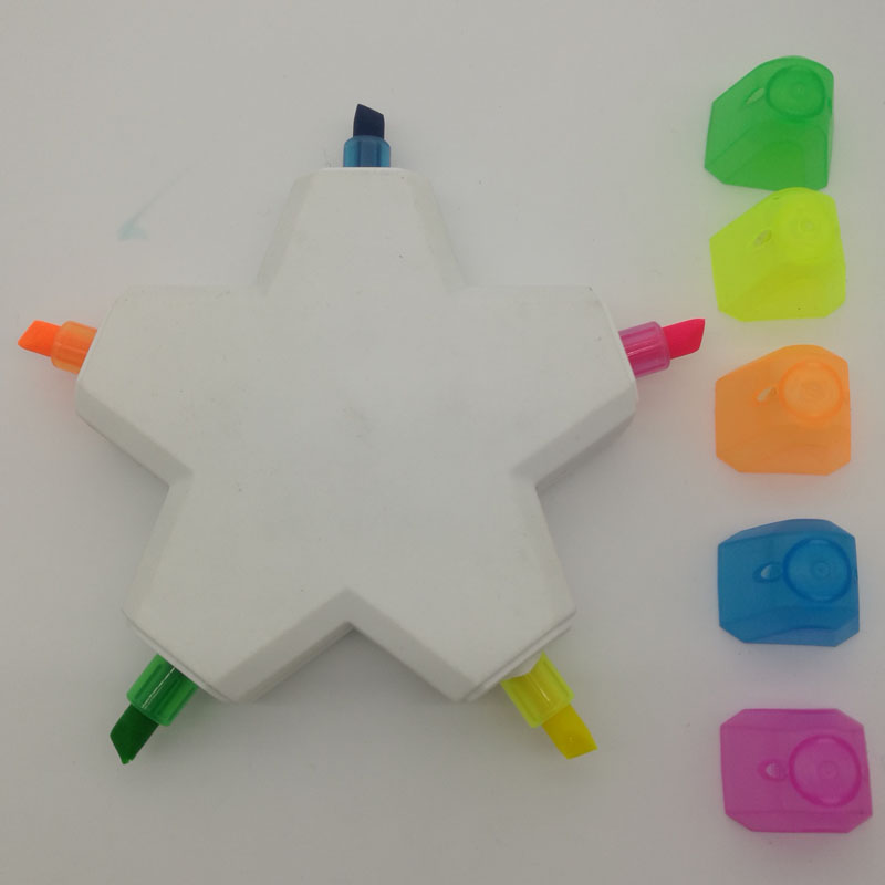 Personality style Pentagram marks made by Yiwu Chou Cheng-Chun pen highlighter color marker