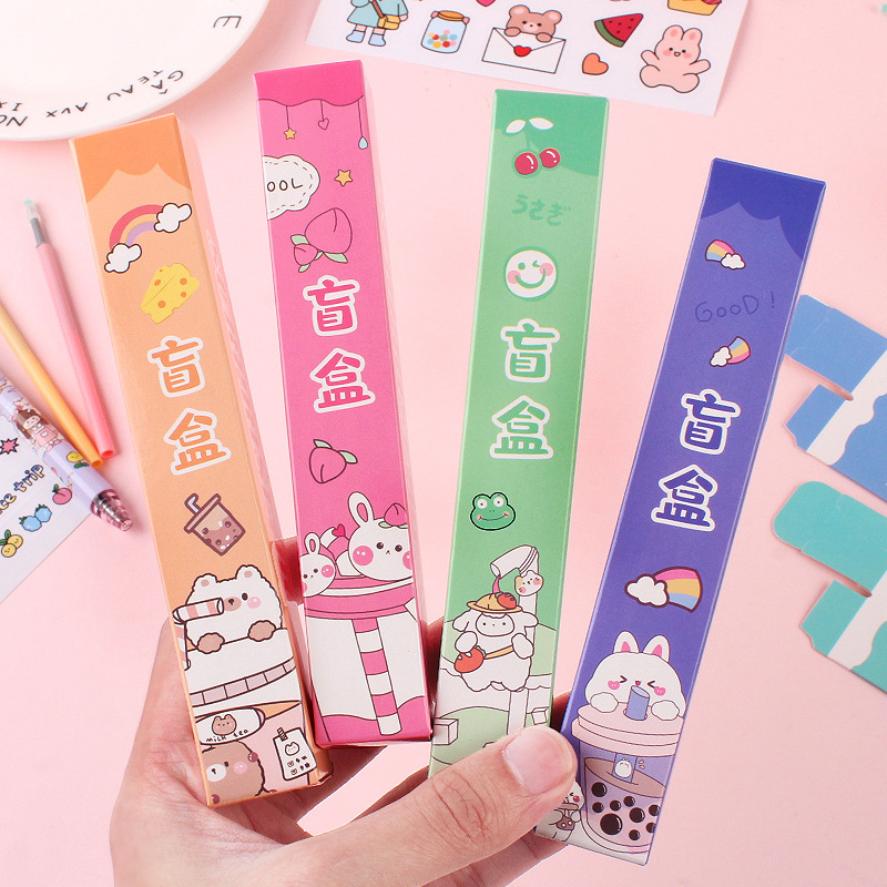 Creative Cartoon Lucky Blind Box Pen Gel Pen Surprise Box Cute Sticker Student Stationery Blind Box Wholesale