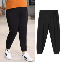 2022 Spring plus Size plus Size Plump Girls Casual Trousers Fat mm Tappered Pencil Pants Slimming Korean Style