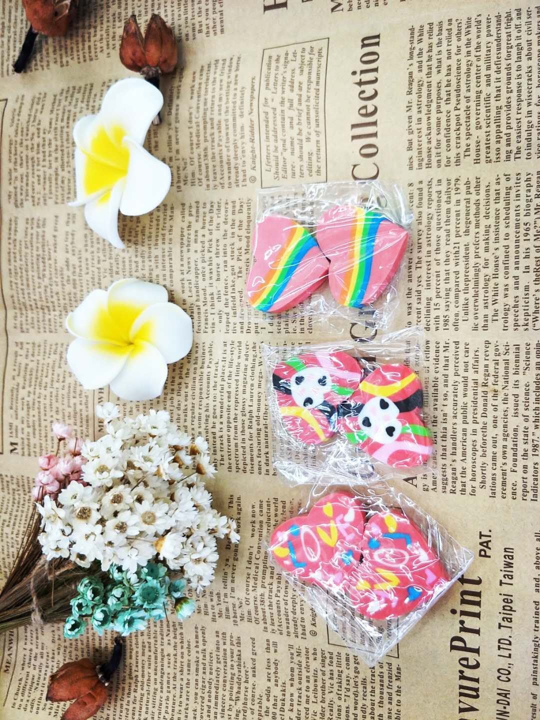 Creative Cartoon Colored Loving Heart Eraser Elementary School Supplies Eraser Factory Direct Sales Wholesale
