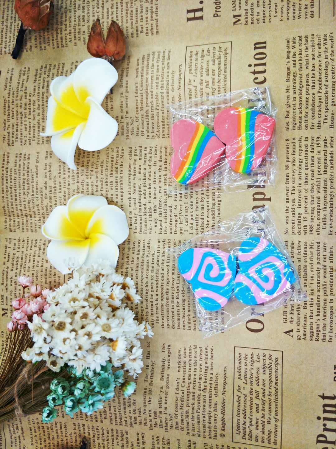 Creative Cartoon Colored Loving Heart Eraser Elementary School Supplies Eraser Factory Direct Sales Wholesale