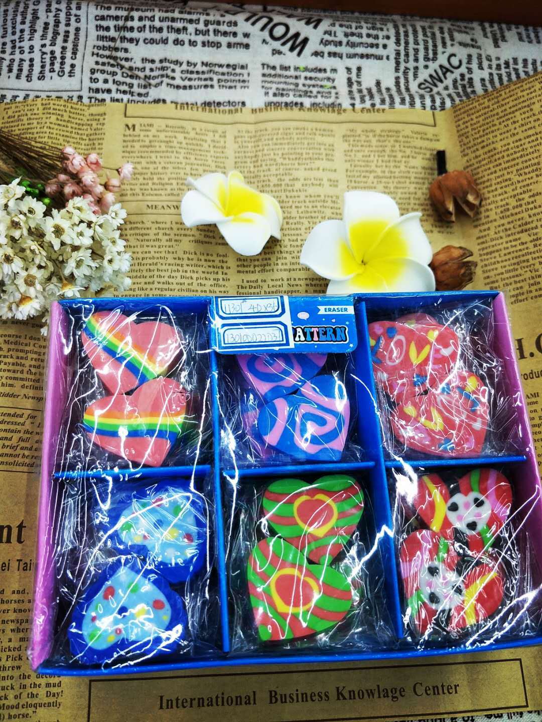Creative Cartoon Colored Loving Heart Eraser Elementary School Supplies Eraser Factory Direct Sales Wholesale