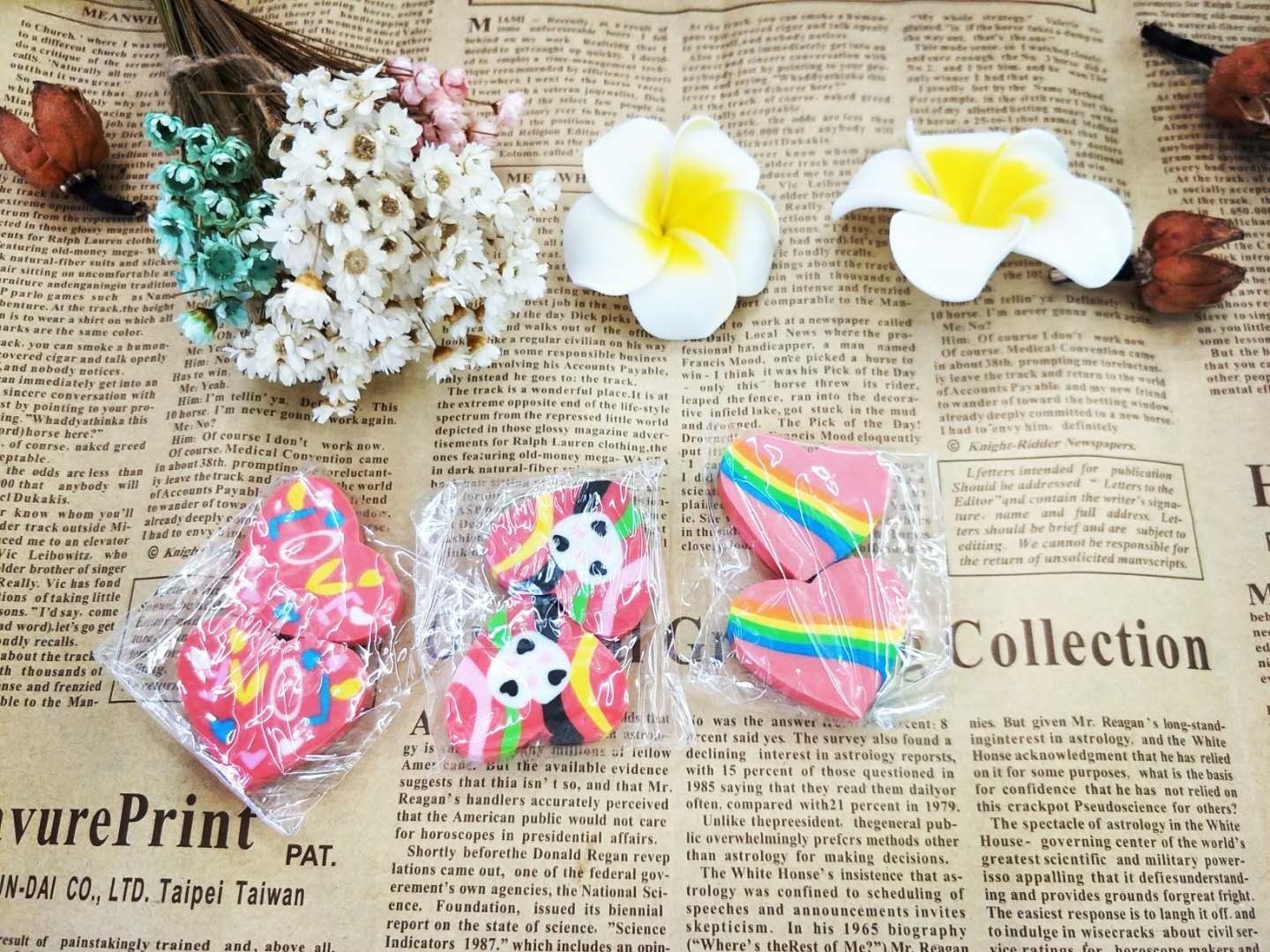 Creative Cartoon Colored Loving Heart Eraser Elementary School Supplies Eraser Factory Direct Sales Wholesale