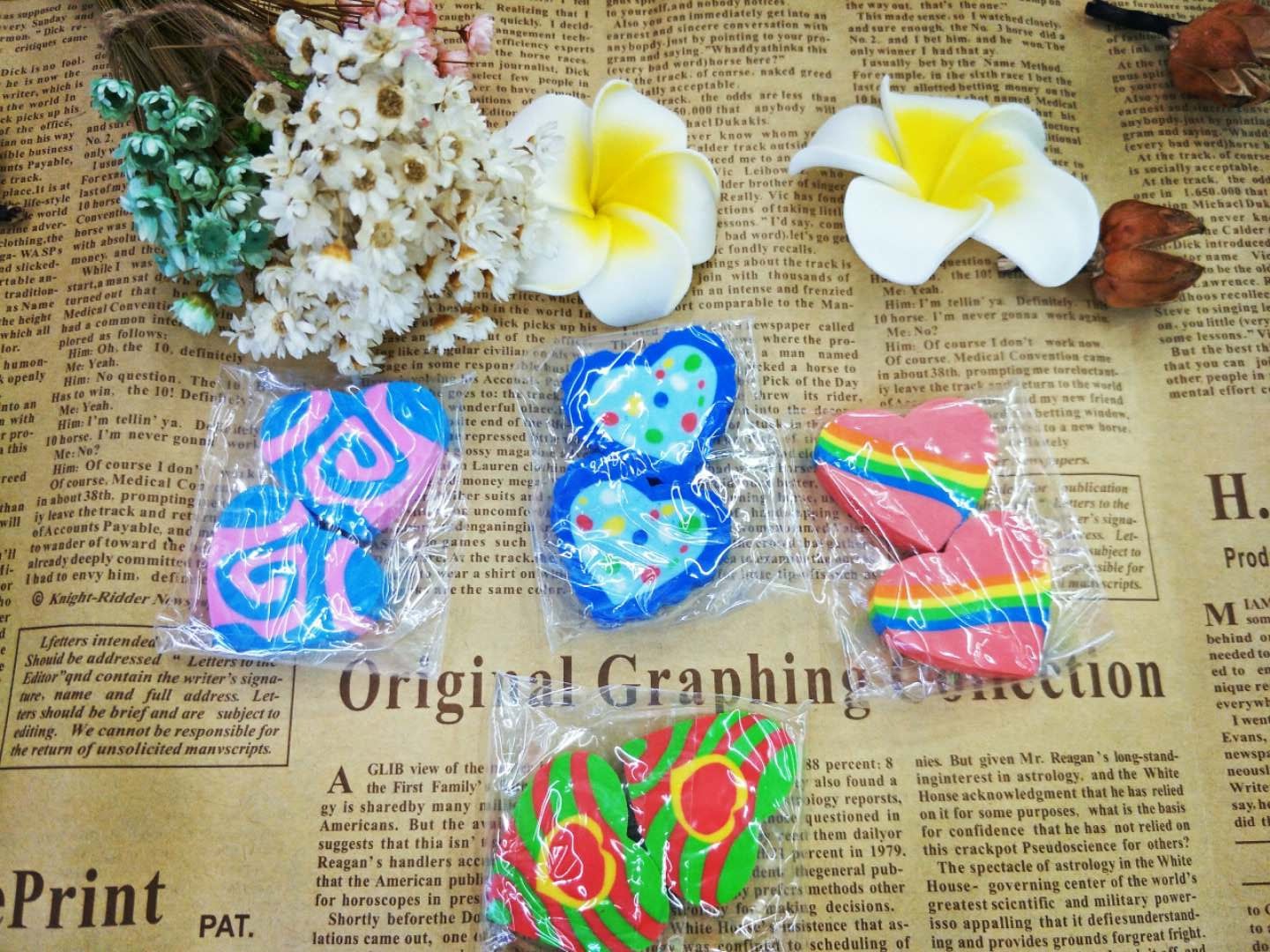 Creative Cartoon Colored Loving Heart Eraser Elementary School Supplies Eraser Factory Direct Sales Wholesale