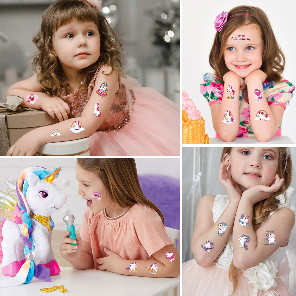 Cross-Border Wholesale Children's Cartoon Tattoo Sticker Unicorn Tattoo Sticker Stickers Waterproof and Durable Customizable Cross-Border Wholesale Children's Cartoon Tattoo Sticker Unicorn Tattoo Sticker Stickers Waterproof and Durable Customizable