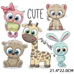 Cartoon Animal Pattern Children Clothes Sticker Patch Thermal Transfer Stickers Offset Heat Transfer Clothing Printing Decorative Sticker Cartoon Animal Pattern Children Clothes Sticker Patch Thermal Transfer Stickers Offset Heat Transfer Clothing Printing Decorative Sticker