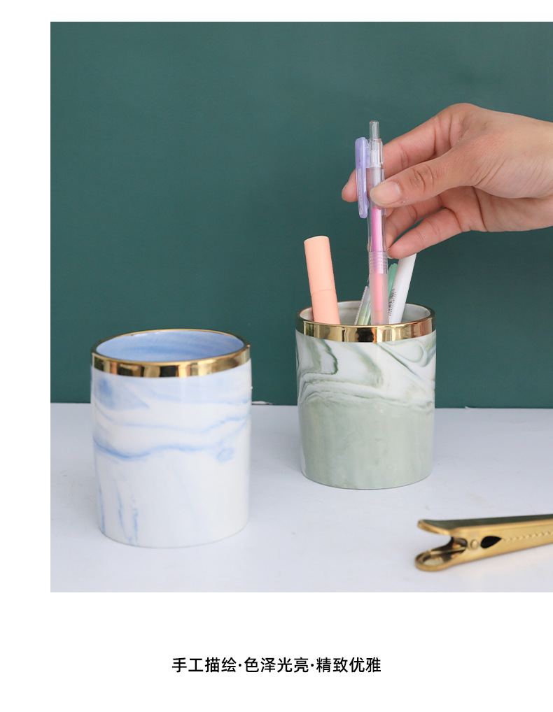 INS Nordic Makeup Brush Storage Tube Desktop Beauty Brushware Eyebrow Pencil Comb Eye Shadow Brush Storage Box Brush Barrel