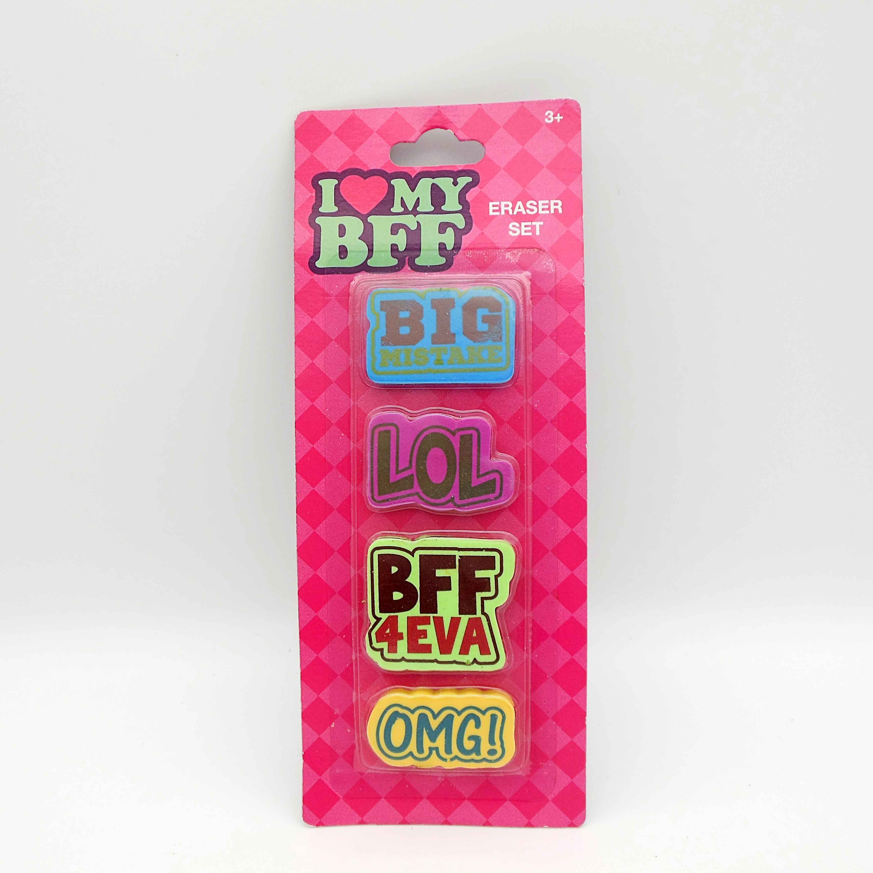 four  text Tyermal transfer eraser set